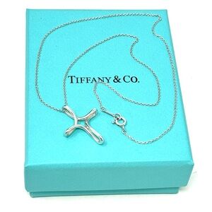 Authentic Tiffany & CO. Elsa Peretti Infinity Cross I Necklace.